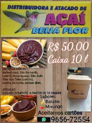 Açaí beija flor pronto para o consumo